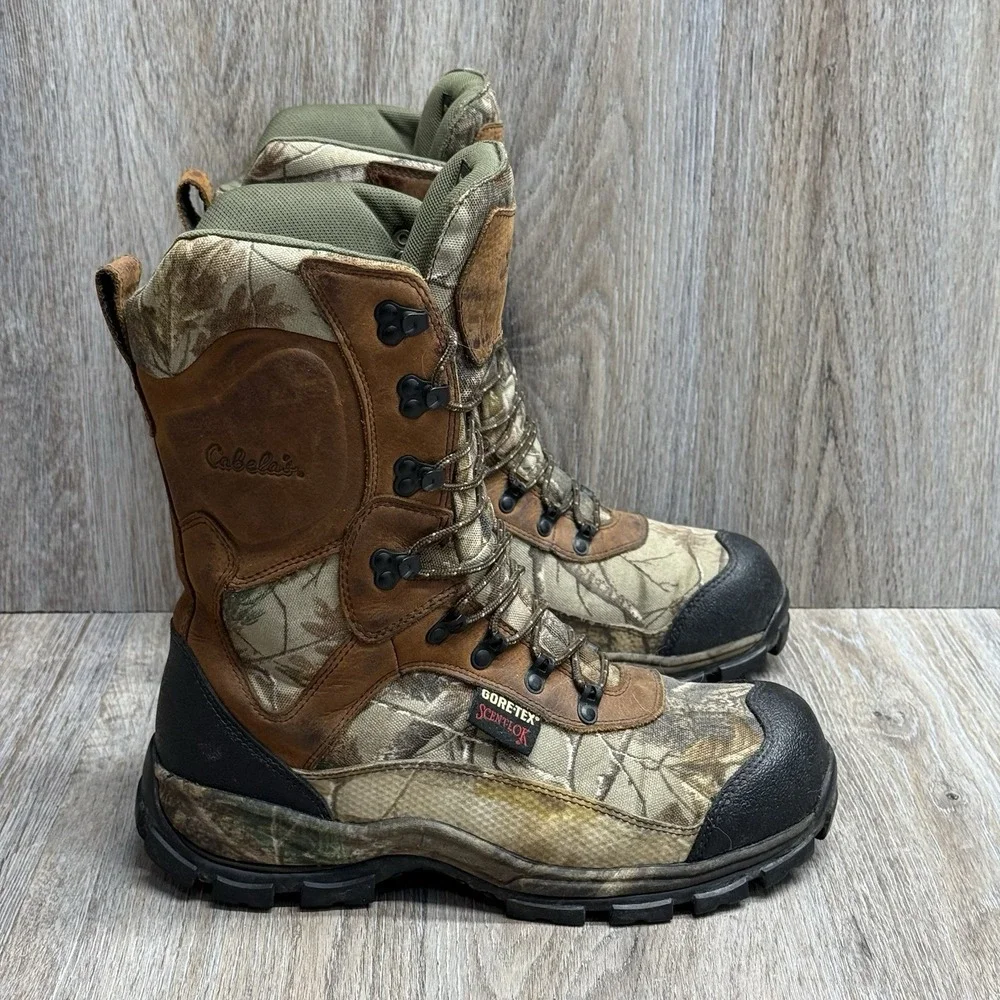 Cabela's GORE-TEX Hunting Boots Mens 10W Camo Scent-Lok Thinsulate Ultra